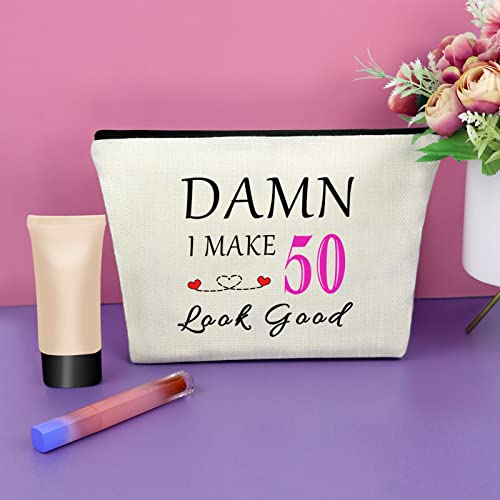 50th Birthday Gift for Wife Aunt Makeup Bag Gifts for 50 Year Old Woman Birthday Cosmetic Bag 1974 50th Happy Birthday Gifts for Grandma Mother Mother's Day Gifts Christmas Gift Cosmetic Travel Bag4
