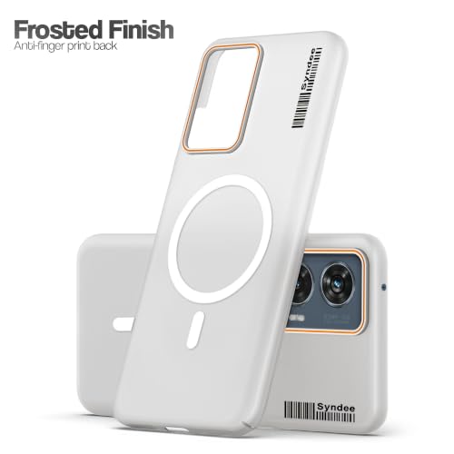 Image of Mr. Case Back Cover for Motorola Moto Edge 50 Fusion 5G Sleek Frosted Translucent Back Only Compatible with Wireless Magnetic Accessories | Anti-Scratch Shockproof Phone Case - White