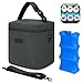 Mancro Breastmilk Cooler Bag with Ice Pack, Insulated Bottle Bag for 6 Baby Bottles (Up to 9 Ounce) with Shoulder Strap for Nursing Moms on The Go or Daycare, Dark Grey