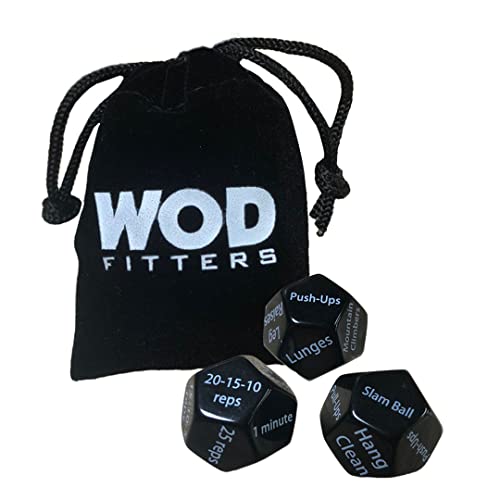 WODFitters Workout Dice Set of 3 Durable Fitness Dice Provides Unlimited Combination of Constantly...