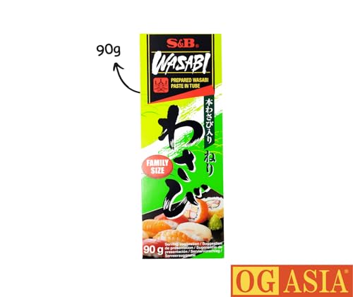 S&B Premium Wasabi Paste – Family Size – Echter Wasabi aus Japan – OG ASIA – 90g Tube