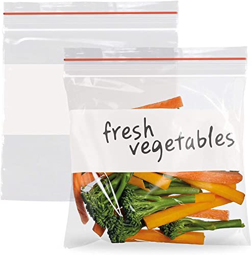 APQ Pack of 100 Write-On Block Seal Top Bags 6 x 6. Thickness 2 mil. Ultra Thick Poly Bags 6x6. Plastic Bags for Packing, Storing, Industrial, Food Service, Health Needs.