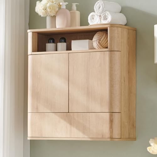 ACCOHOHO Modern Minimalist Bathroom Medicine Cabinet with Adjustable Shelf, Sliding