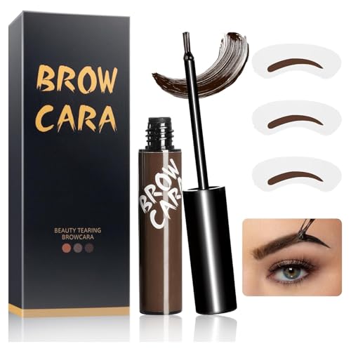 Tattoo Eyebrow Gel Easy Peel Off - Eyebrow Tint Peel Off Long-Lasting Waterproof Transfer-Proof Brow Gel For Fuller & Defined Looking Eyebrows (Dark Brown)