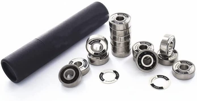 Bearings 16PCS Si3N4 Black Ceramic Speed Bearing for Inline Speed Skates Shoes Professional Race 608RS 7 Beads Bearings