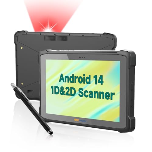 ONERugged Rugged Tablet mit Barcode-Scanner M11T, 10,1 Zoll Android 14 Enterprise RobustesTablet, 1D/2D QR-Inventarscanner, 8000mAh, 8GB+128GB Industrieller Outdoor-PC für WMS, Einzelhandel