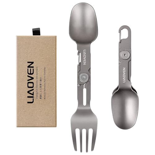Titanium Spork 3 in 1 Folding Camping Fork and Spoon,