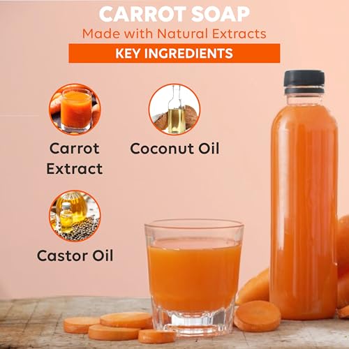 REENNATURALS Reen Naturals CARROT SOAP | Premium Soap for Radiant Skin Brightening | Handmade Soap 125gm (125gm)