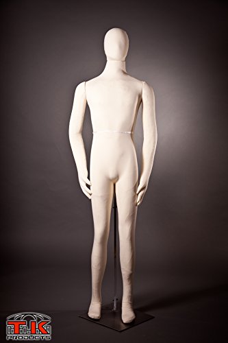 Male Mannequin, Flexible Posable Bendable Full-Size Soft -Beige/White, by TK Products, Great