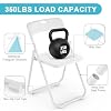 10 Pack White Plastic Folding Chairs, Indoor Outdoor Heavy-Duty Stackable Seats with Steel Frame, 350 lbs Capacity Portable Commercial Foldable Chairs for Party Events Wedding Dining Picnic Office