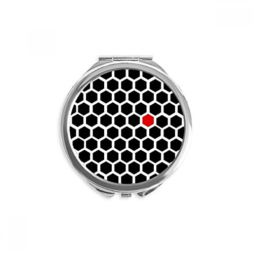 Miroir de poche hexagone portable pour corriger les imperfections du maquillage en journée