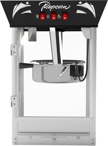 Image of 14OZ Popcorn Machine 丨 Stainless Steel Kettle Popcorn Maker for Home, Theater, Parties丨Grade Electric Popper, Black
