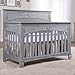 Evolur Santa Fe 5-in-1 Convertible Crib in Storm Grey, Greenguard Gold Certified, Features 3 Mattress Heights, Wooden Nursery and Bedroom Furniture, Baby Crib
