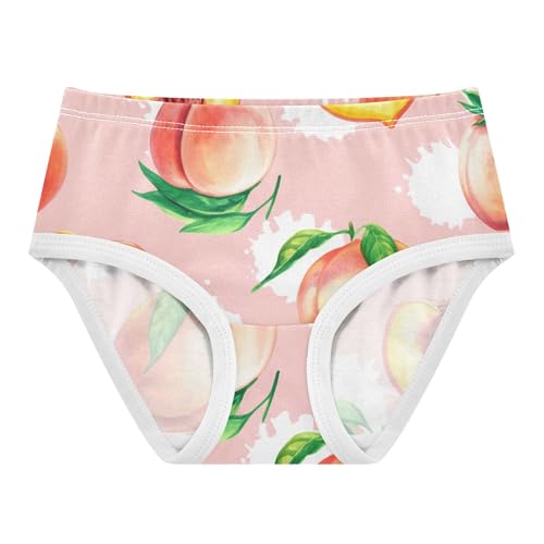 Playful Watercolor Peaches Pink Girls Underwear Toddler 2t Cotton Girl Panties Cute Aesthetic Briefs Kids Undies