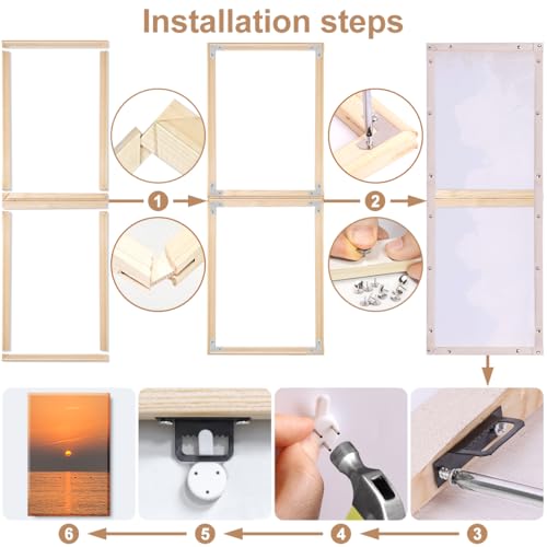 Cozylkx 85cm x 40cm Wood Stretcher Bars Painting Canvas Wooden Frame for Pictures, Canvas Painting, Diamond Painting, Cross Stitch - Image 3