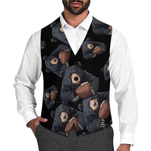 Chicagobear Men's Suit Vests Dress Vest V-Neck Waistcoat Slim Business Formal with Pocket