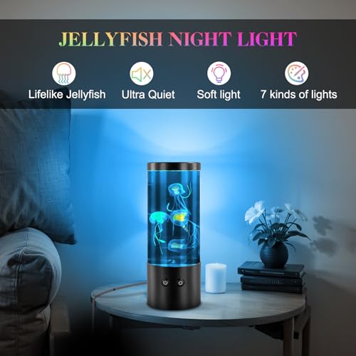 Jinlaili Meduse Lampa 17 Kolorów, relaksująca dekoracyjna lampa akwariowa z meduzą, prezent dla dorosłych