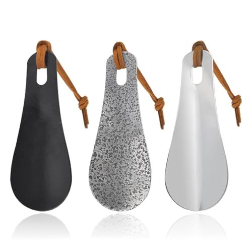 EHDWXVZM 3 Stücke Metallschuhhorn Mit Lanyard, Schuhbekleidung Hilfswerkzeuge, Schuhzubehör, Geeignet Für Erschuhe, Sportschuhe, High Heels Usw.