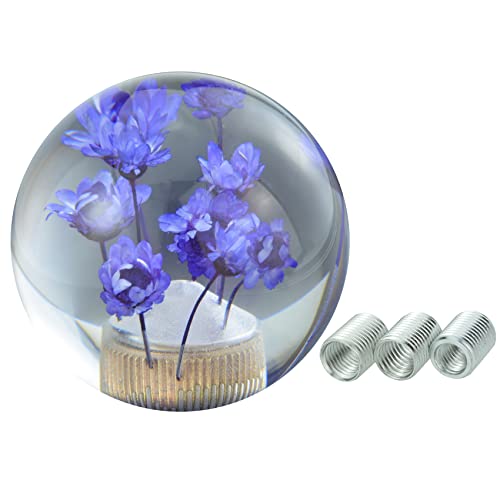 Abfer Flower Shifter Knob Round Car Gear Stick Head Unique Shift Handle Ball Fit Most Automatic Manual Vehicles Trucks, Purple-1