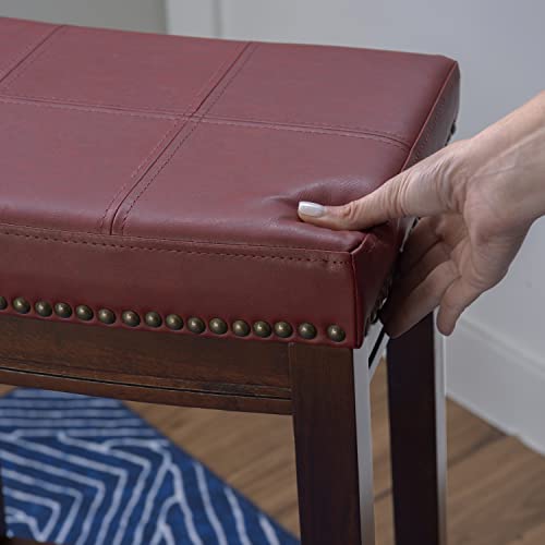 Linon 55816RED01U Claridge Bar Stool, 32 Inch X 18.75 Inch X 13" thumb #3