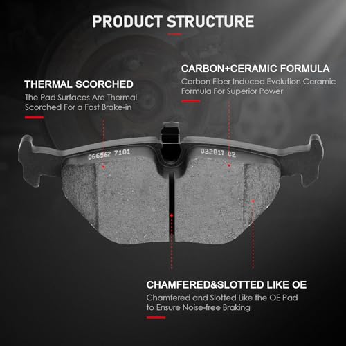 Image of cciyu D781 D763 Ceramic Front Rear Brake Pad Set Fit For BMW 318i,318is,318ti,3i,323Ci,323i,323is,325Ci,325i,325is,325xi,328Ci,328i,328is,Z3,Z4