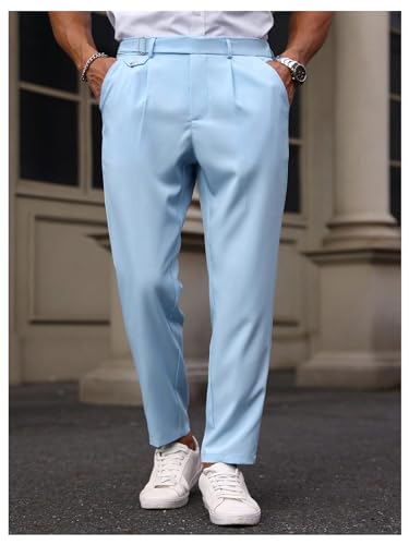 Floerns Men's Premium Wrinkle Free Suit Pants Trousers Lightweight Dress Pants4