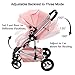 TODECARE 2 in 1 Baby Stroller, Convertible Pushchair Stroller w/Reversible Seat, Foldable Newborn Pram Carriage, Adjustable Canopy, Storage Basket, Diaper Bag & Cup Holder, 0-36 Months, Pink