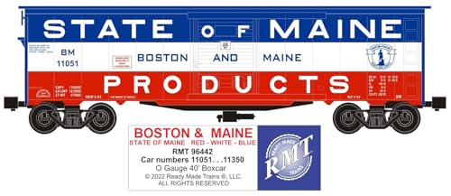 RMT O Scale Boxcar B&M Red/White/Blue