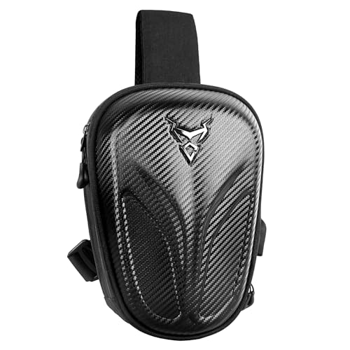 Hebetag Oxford Motorcycle Sling Crossbody Chest Bag Cycling Pack for Men Women Travel Outdoor Sports Tactical Hiking Climbing Pouch Backpack Shoulder Daypack (Black)