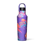 Corkcicle Classic Sport Canteen - Insulated Stainless Steel Water Bottle - Compact & Travel-Friendly - Durable - Dishwasher Safe - BPA Free - Non-Slip Silicone Base - 20 oz - Super Bloom