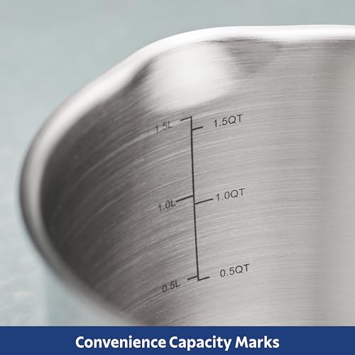 Image of Tramontina Tempo Tri-Ply Base Stainless Steel 2-Quart Small Sauce Pan with Glass Lid, Induction-Ready Saucepan, Oven-Safe, Dishwasher-Safe