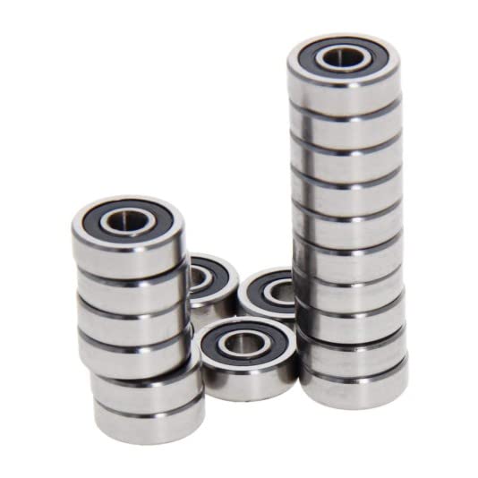 607 RS(10 PICS) Deep Groove Ball Bearing Double Sealed, 7mm x 19mm x 6mm High Carbon Steel Z1 Bearings (10)(Model-01)