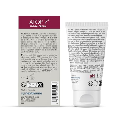 ATOP 7 Hydra Cream | Beruhigende Feuchtigkeitscreme und Schutz für Hunde und Katzen | Beruhigende Linderung bei trockener Haut, Juckreiz und Irritationen | 50ml