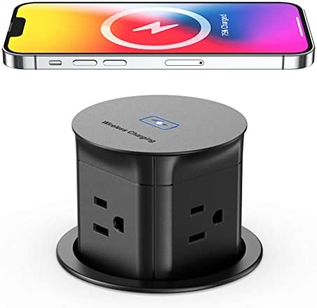Jgstkcity Pop Up Outlet with 15W Wireless Charger,4 Outlets 15A, ...