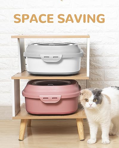DDMOMMY 30-35 Lbs Dog Food Storage Container Collapsible Dog Food Container with Airtight Lids, Wheels, Scoop and 2pcs Food Storage Containers, Large Pet food storage for Dog, Cat - Thumbnail 5