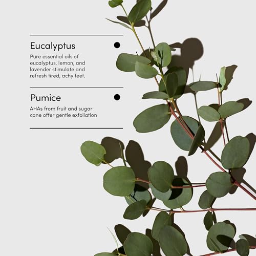 lather foot scrub with pumice stone - gentle exfoliating foaming foot scrub for skin - cracked heel repair for smooth soft feet - pedicure foot spa  4 oz