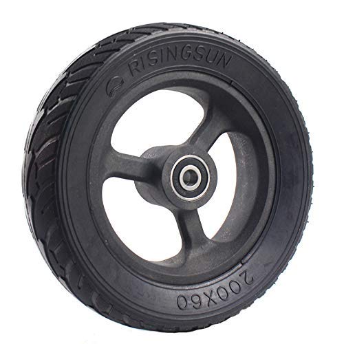Ruote per Scooter elettriche 200x60 Gomme Solide per Scooter Gomme antideflagranti Non gonfiabili da 8 Pollici e mozzo/cerchione 200 * 60