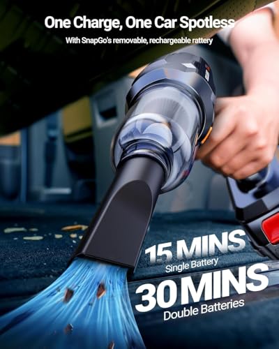 Image of SEALIGHT Handheld Car Vacuum Wireless, Handheld Vacuum Cleaner with 21000pa High Power Suction, Two Batteries Long Endurance, 18V /120W Mini Vacuum Cleaner for Car, Home, Office
