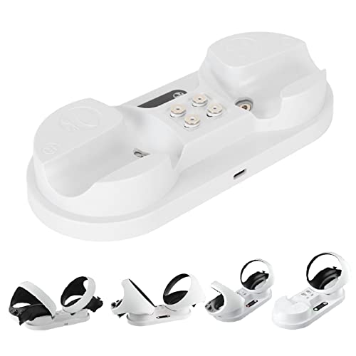 BAFOVY Station de Chargement pour Contrôleur VR2 à Double Station de Charge avec 4 Interfaces Magnétiques de Type C, Charge Rapide, Indicateur LED 1,5 H pour Contrôleurs PS VR2 Sense