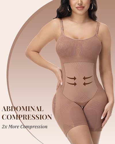 Image of SHAPESHE Shapewear for Women Faja Colombianas Moldeadoras Seamless Bodysuit | Built In Underwire, Short with Nipple Cover,Anti-slip Silicone Strips, Zipper Closure, Tummy Control, Butt Lifting,