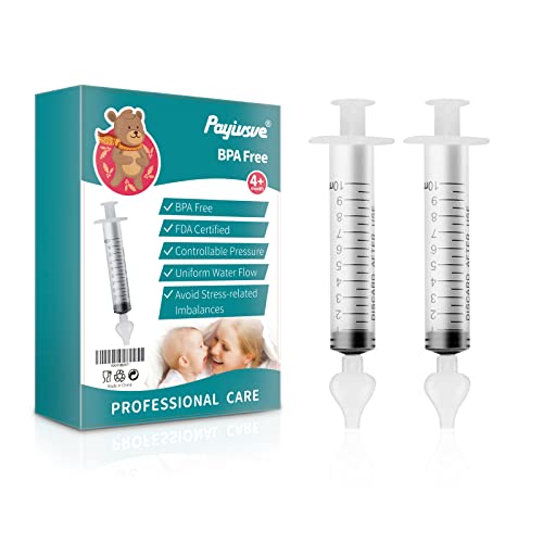 Juego de 2 jeringas nasales reutilizables para bebés recién nacidos, aspirador nasal bebe aspirador nasal niños, jeringas nasales profesionales con silicona Cover