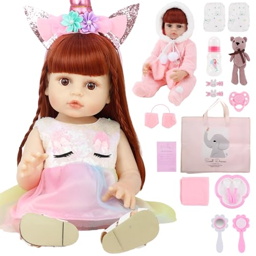 Boneca reborn sabe cantar, Bebe reborn realista, 55 cm,Conjunto de