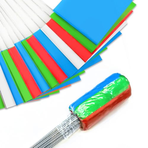 Zozen 100Pack Marking Flags Red & Green & Blue & White Writable / 15x4x5 Inch Yard Flags for Lawn & Irrigation & Landscape & Sprinkler & Survey & Dog Training.