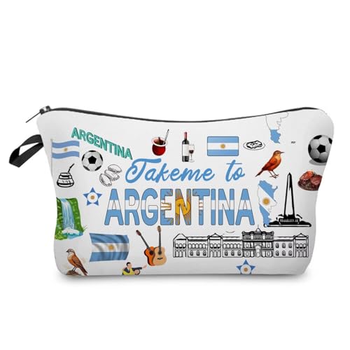 Livel lhood Take Me To Argentina Makeup Bag Cute Small Organizer Zipper Pouch Take Me To Argentina Cosmetic Bag Travel Present for Women Friends