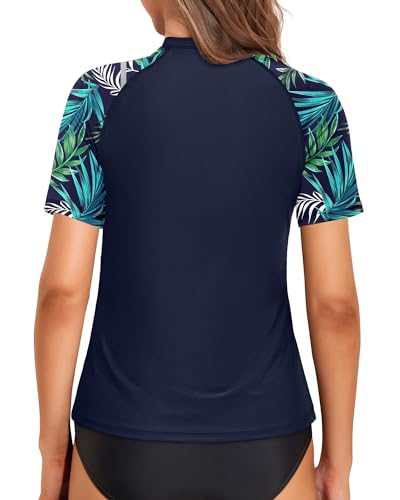 Daci Women Short Sleeve Rashguard Top Swim Shirt Swimsuits Top Only No Built in Bra Bathing Suit No Bottom3