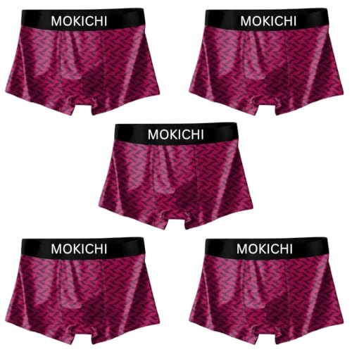 Image of Men's Boxer Briefs Pack of 5 | Soft Breathable Stretch Trunks | Moisture-Wicking Comfortable Innerwear | Printed Premium Underwear with Elastic Waistband