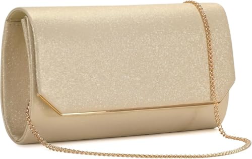 Idée cadeau chic : grand sac à main pailleté gold UBAYMAX pochette de soirée