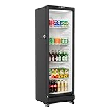 BEYOU Beverage Refrigerator, 8.5 cu. Ft Commercial Refrigerator Merchandiser with single Glass Door, Display Fridge for Living Room, Bar, Garage（Black）