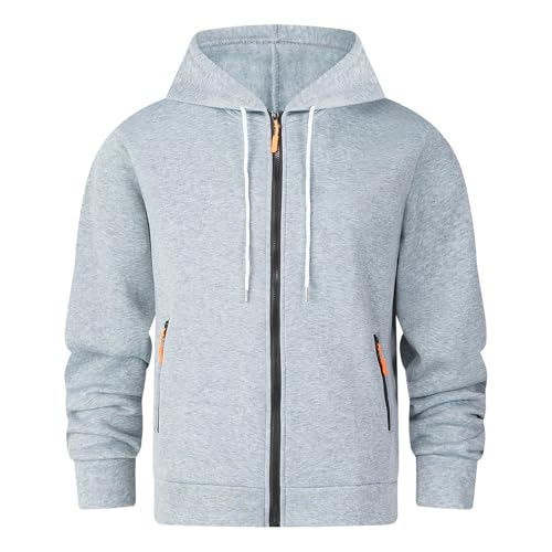 Tactical Hoodies for Men Zip Up - Mens Full-Zip Hooded Sweatshirt Western Style Sports Jacket with Zipper Pockets