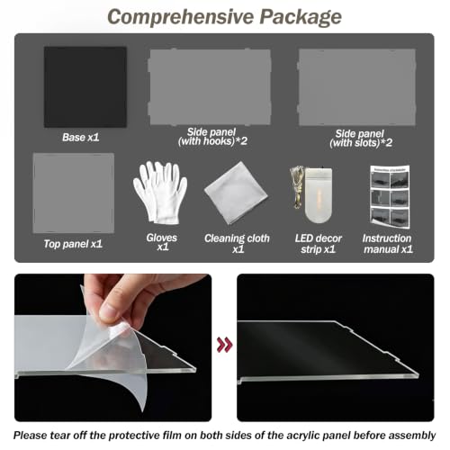 Image of Choowin Acrylic Display Case for Lego World Cup Trophy 43020 for Lego AT ST Walker 75417 Thickened Clear Acrylic Display Cases for Collectibles Assemble Dustproof Display Box(Black Base)